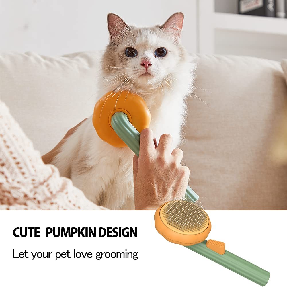 Petivia Self-Cleaning Slicker Brush for Pets – Gentle Grooming for Dogs, Cats, Puppies & Rabbits – Removes Loose Undercoat, Mats & Tangles Easily