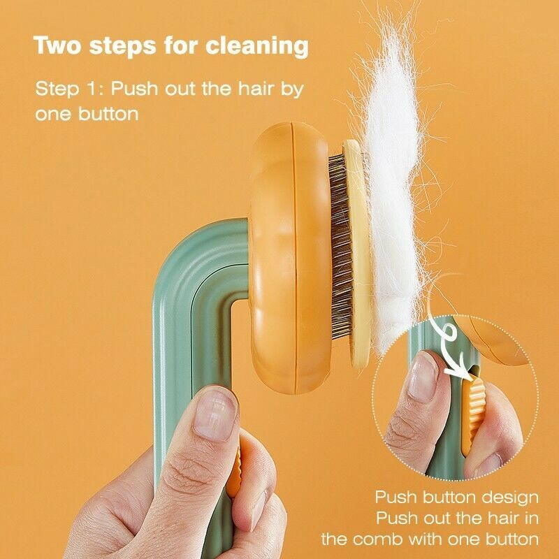 Petivia Self-Cleaning Slicker Brush for Pets – Gentle Grooming for Dogs, Cats, Puppies & Rabbits – Removes Loose Undercoat, Mats & Tangles Easily