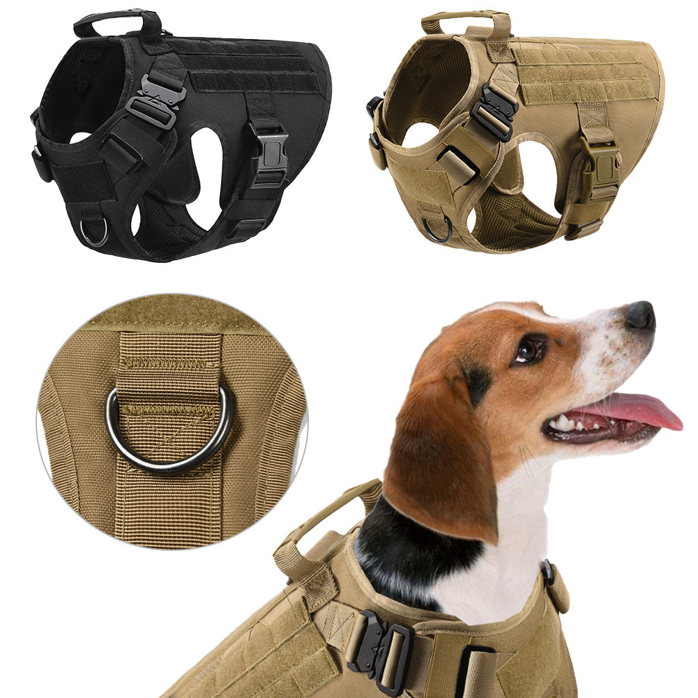 Petivia Military Tactical Adjustable Dog Harness – Durable Back Vest for German Shepherds & Large Dogs