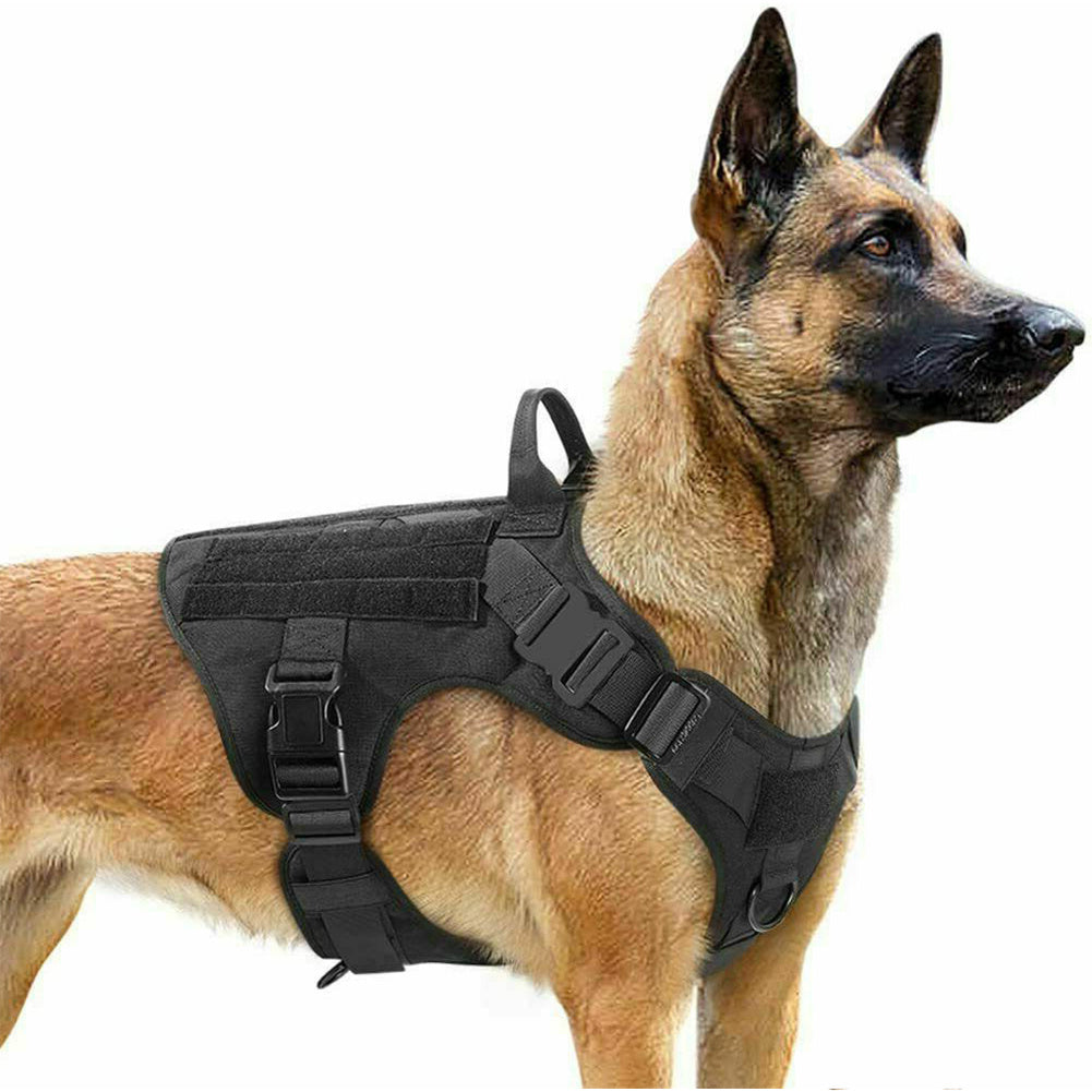 Petivia Military Tactical Adjustable Dog Harness – Durable Back Vest for German Shepherds & Large Dogs